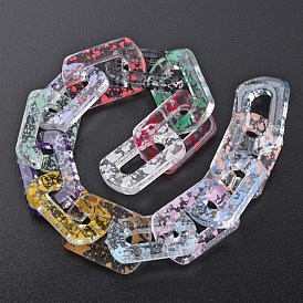 Anillos de acrílico transparente que une, conectores de enlace rápido, para hacer cadenas de cable, ovalada giro