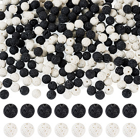 2 стильные круглые бусины из натуральной лавы