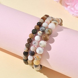 Браслеты из натуральных круглых бусин из драгоценных камней для женщин