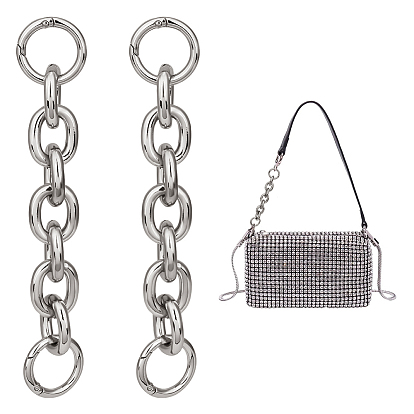 2PCS Alloy Cable Chain Purse Strap Extenders, with Spring Gate Ring