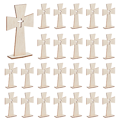 30 шт. деревянных крестовых украшений