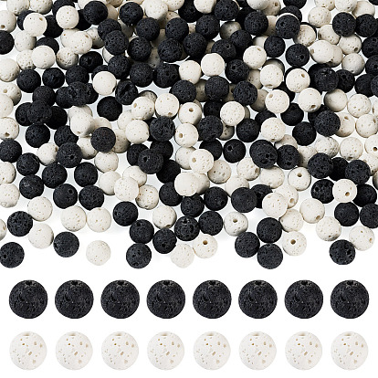 2 стильные круглые бусины из натуральной лавы