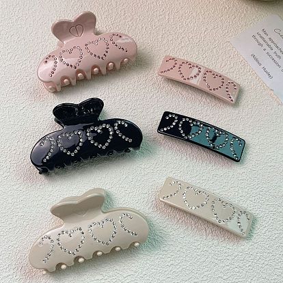 Заколка для волос со сверкающими кристаллами и сердечком для создания элегантных причесок