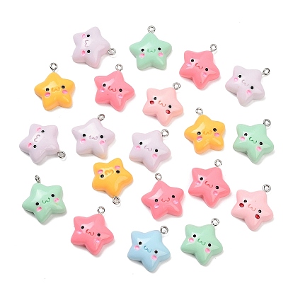 Подвески из смолы, с железной фурнитурой, звезда