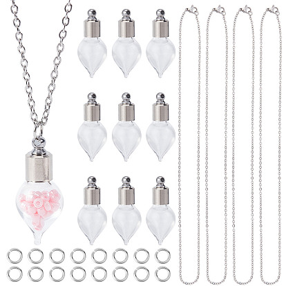 Набор для самостоятельного изготовления ожерелья из флакона духов, включая подвеску из стеклянной бутылки, 304 из нержавеющей стали цепи ожерелье