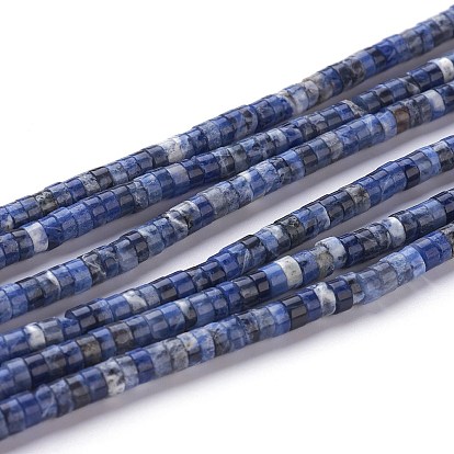 Natural Sodalite Beads Strands, Heishi Beads, Flat Round/Disc