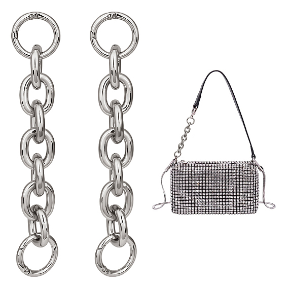 2PCS Alloy Cable Chain Purse Strap Extenders, with Spring Gate Ring