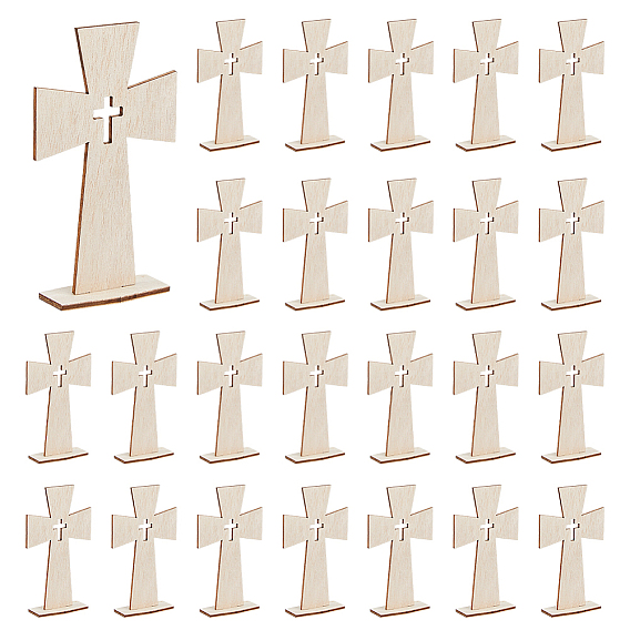 30 шт. деревянных крестовых украшений