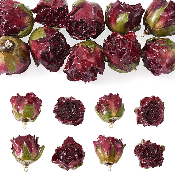 10шт. подвесок из стабилизированных роз, очарование цветка розы