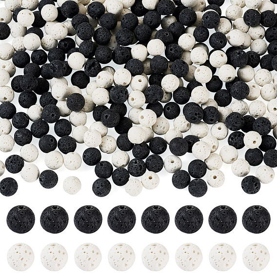 2 стильные круглые бусины из натуральной лавы