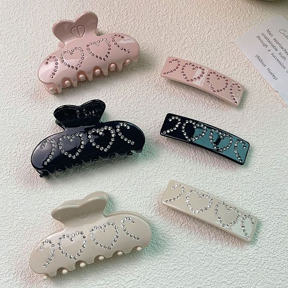 Заколка для волос со сверкающими кристаллами и сердечком для создания элегантных причесок