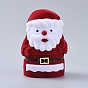 Father Christmas Shape Velvet Jewelry Boxes, Portable Jewelry Storage Case, for Ring Earrings Necklace