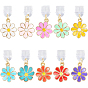 10Pcs Plastic Mobile Dustproof Plugs, with Alloy Enamel Pendants, Flower