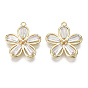 Латунные микропаве прозрачные подвески с фианитом, без никеля , цветок