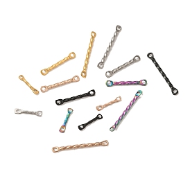 Ion Plating(IP) 304 Stainless Steel Connector Charms, Twisted Bar