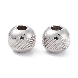 201 Stainless Steel Beads, Round with Twill