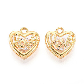 Латунь с кубическими цирконами, любовь всем сердцем, долговечный, без никеля 