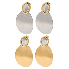 Женские серьги-гвоздики из нержавеющей стали, с оболочкой, овальные