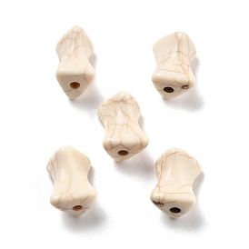 Хрустящие непрозрачные акриловые бусины, имитация бирюзовый, формой кости