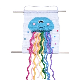 Jellyfish Pattern DIY Wall Art Decoration Rainbow Crochet Kit for Beginners, Knitting Kit with Instructions for Kids and Adults