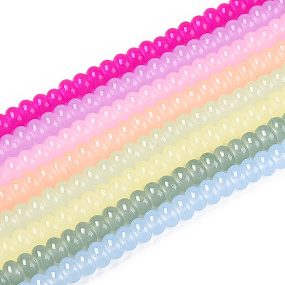 Нити стеклянных бусин из искусственного нефрита, имитирующие краску для выпечки, рондель