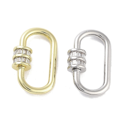 Кольца для ключей из латуни с микропаве и прозрачным цирконием, долговечный, без свинца и без кадмия, овальные