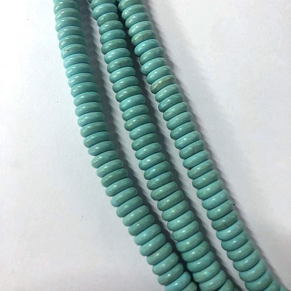 Synthetic Turquoise Beads Strands, Dyed, Rondelle