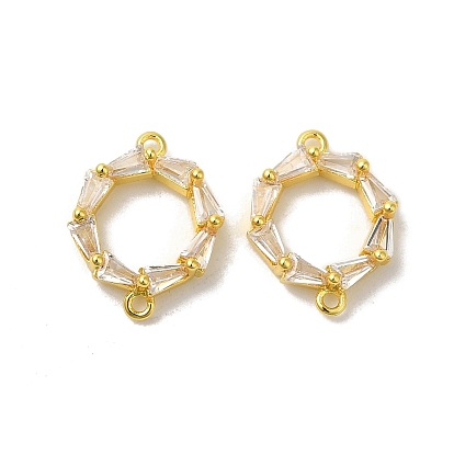 Стойка покрытие латунь паве прозрачный кубический цирконий кольцо соединительные подвески, без свинца и без кадмия, долговечный