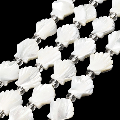 Натуральная оболочка из трохидных оболочек, с бисером, формы раковины