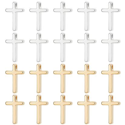 40 шт 2 цвета латунные подвески, долговечный, крест очарование