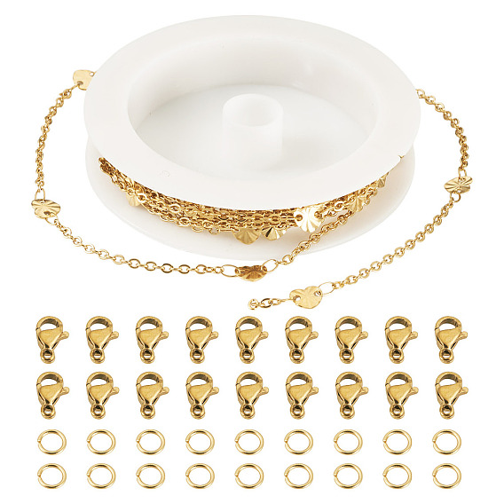 Набор для изготовления ювелирных изделий своими руками, включая 304 цепочки из нержавеющей стали в форме сердца, карабины и соединительные кольца