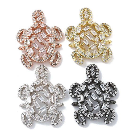 Стойка покрытие латунь прозрачный кубический цирконий черепаха соединительные подвески, долговечный, без свинца и без кадмия