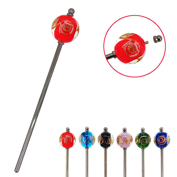 Лэмпворк и латунные палочки для волос, аксессуары для волос для женщин и девочек