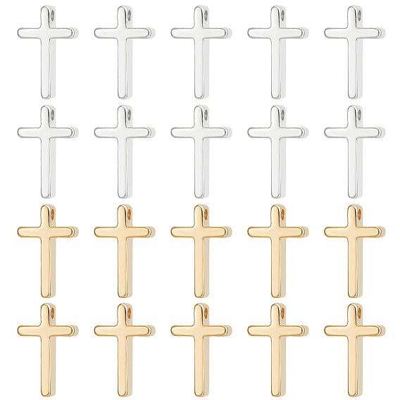 40 шт 2 цвета латунные подвески, долговечный, крест очарование