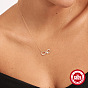 925 Sterling Silver Diamond Palm Heart Infinity Wedding Necklace for Women