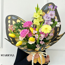 10Pcs Paper Butterfly Bouquet Bags, Flower Packaging, Suitable for Gift Giving Decoration