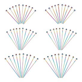 60 шт. 3 стили ионное покрытие (IP) 304 штифты с шаровой головкой из нержавеющей стали