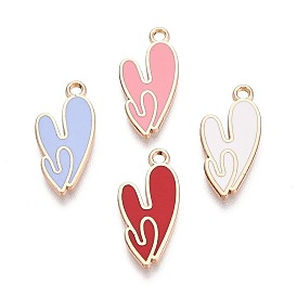 Подвески из эмали и сплава, стойки покрытие, сердце прелести, золотые