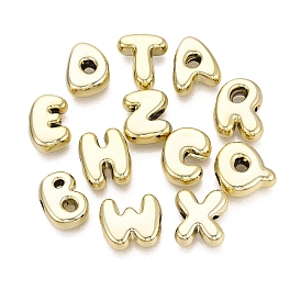 UV Plating Acrylic European Beads, Large Hole Beads, Letter