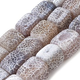 Natural Weathered Agate Beads Strands, Cuboid