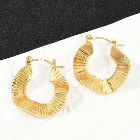 304 серьги из нержавеющей стали для женщин, ионное покрытие (ip), плоско-круглые