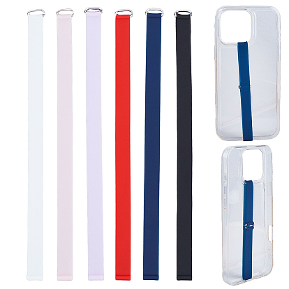 6 шт. 6 цветные силиконовые чехлы для мобильных телефонов с ремешками, платина