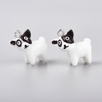 Подвески из смоляной собаки, с платиновым шлейфом, поделки для сережек