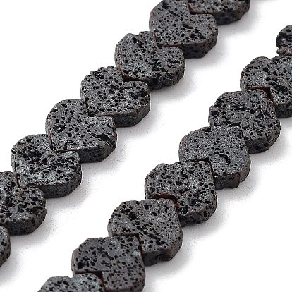 Natural Lava Rock Beads Strands, Frosted, Heart