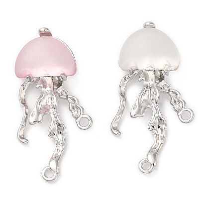 Resin Jellyfish Chandelier Component Links, Platinum Plated Alloy Sea Animal Links