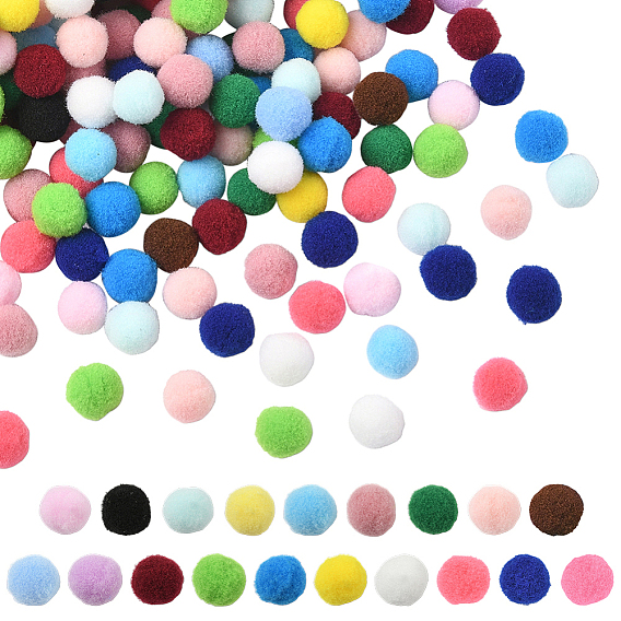 380 шт. 19 цветной полиэстеровый помпон, для шапок обувь шарфы подвески на сумку аксессуары