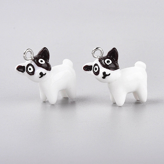 Подвески из смоляной собаки, с платиновым шлейфом, поделки для сережек