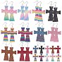 DIY Earring Making, with PU Leather Big Pendants, Brass Earring Hooks and Iron Jump Rings, Cross