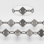 Soldered Brass Link Chains, Cadmium Free & Nickel Free & Lead Free, with Spool, Rhombus
