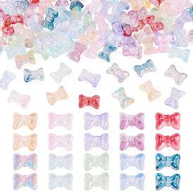 100шт 10 цвета окрашенные в духовке прозрачные стеклянные бусины, бантом